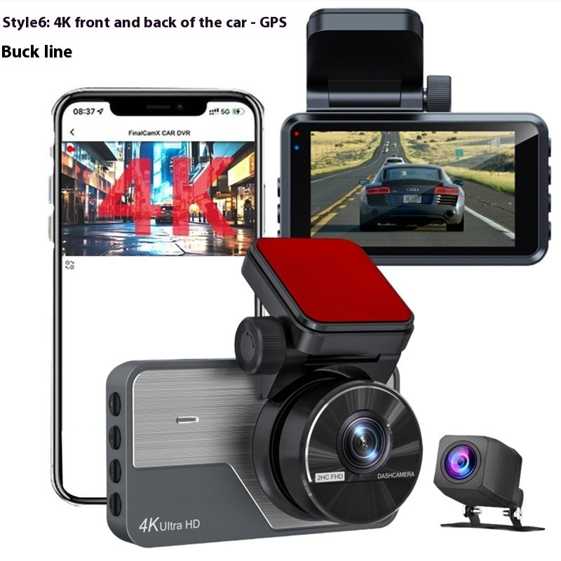 4K Driving Recorder Ultra HD Front And Rear Dual Camera Night Vision Parking Surveillance GPS Reversing