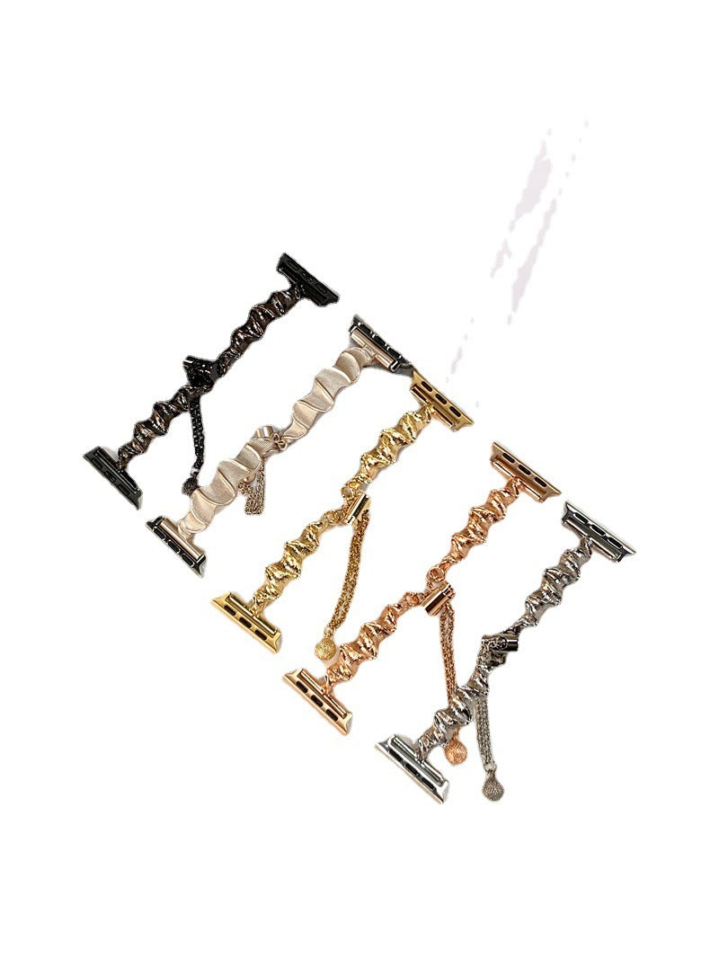 New Silk Scarf Metal Watch Strap