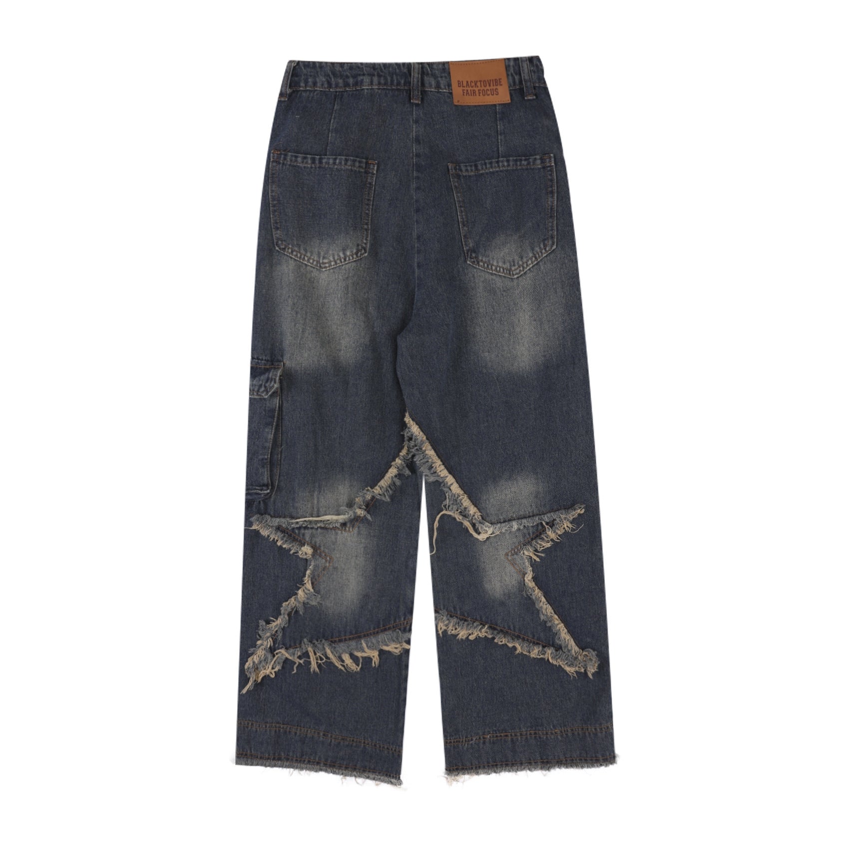 Men's And Women's Same Style American-style Distressed Heavy Industry Straight Casual Jeans